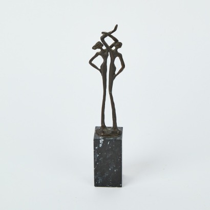 A Small Bronze and Marble Figurine