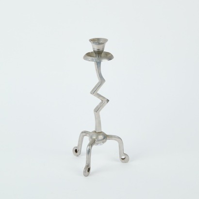 An Aluminum Zig Zag Candle Holder