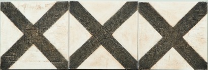 ARTIST UNKNOWN Textured Acrylic on Canvas Triptych