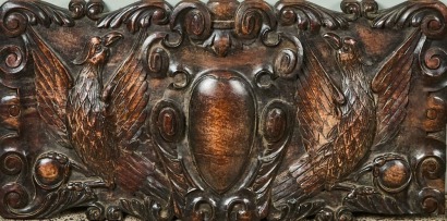 A Vintage Bird Carved Wooden Panel