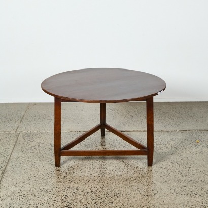 An Antique Solid Oak Tri-Based Circular Cricket Table