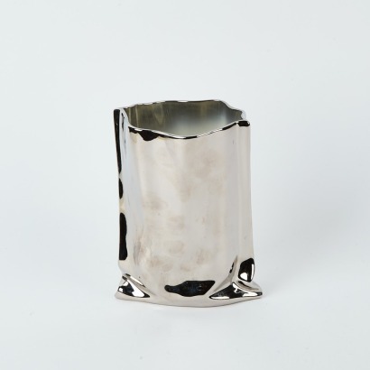 A Mirrored Finish Ceramic Vase