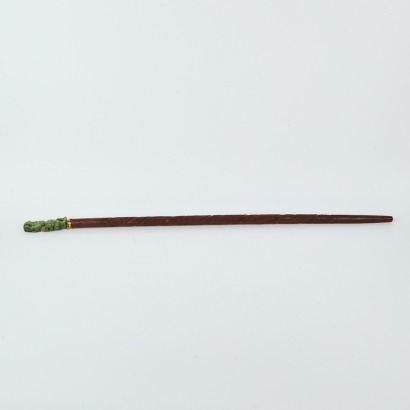 A Vintage Walking Stick with Carved Resin Pou Handle