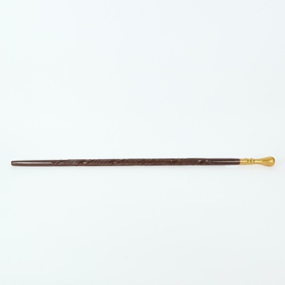 A Vintage Walking Stick with Floral Brass Handle