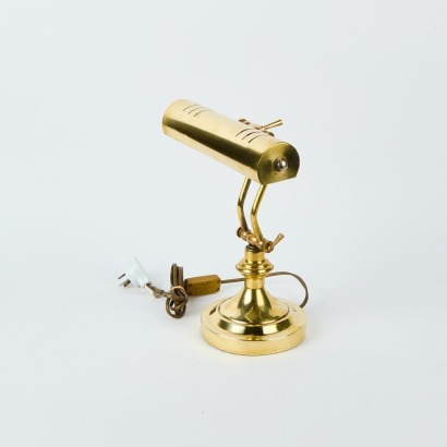 A Vintage Brass Bankers Lamp