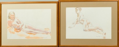A Pair of Terry Stringer Watercolour Nude Studies