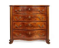 A 19th Century Serpentine Shaped Four Drawer Chest