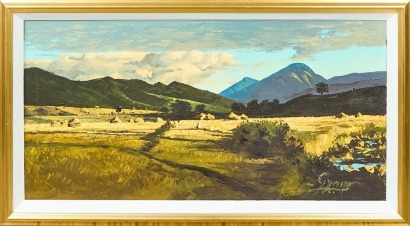 An Oil Painting of Landscape Scenery by a Nepalese Artist