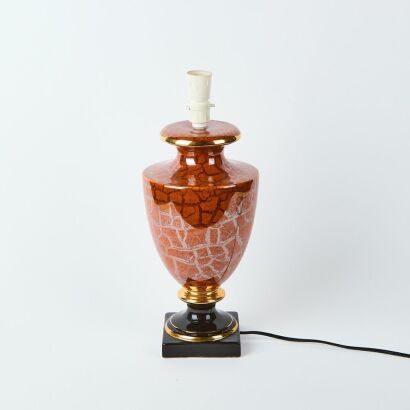 A Eunice Taylor Terracotta/Black Colour Lamp