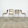 A Set of Four Marcel Breuer Cesca Style Bar Stools