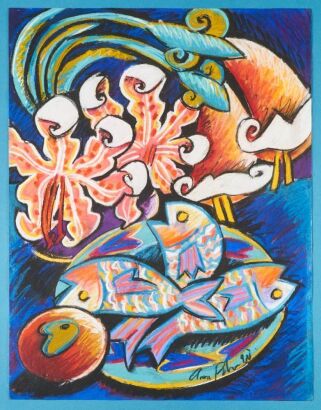 ANNA PALMER Fish and Lillies