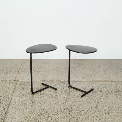 A Pair of Minimal Black Side Tables