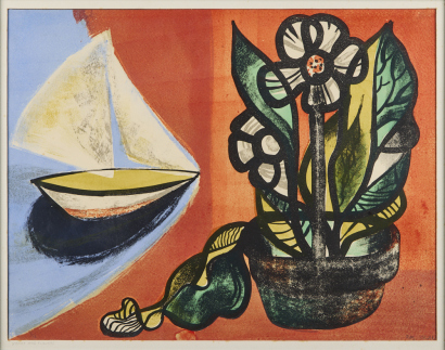 ROY COWAN Yacht and Flowers