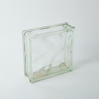 A Large Square German Glass Brick Vase