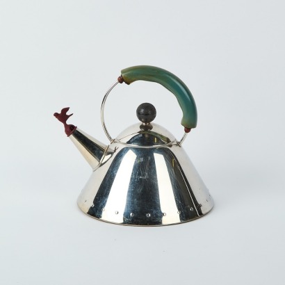 An Alessi 9093 Bird Whistling Tea Kettle