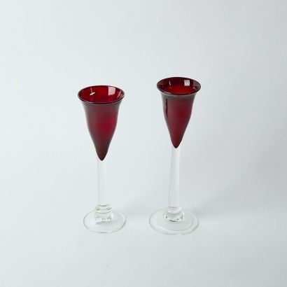 A Pair of Lynette Campbell Glass Goblets