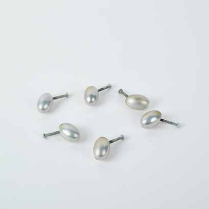 A Set of Six Stephane Rondel Egg Shaped Coat Hooks