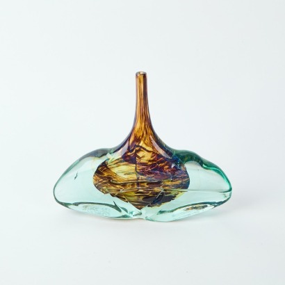 A Signed Medina Glass Vase, c.1976