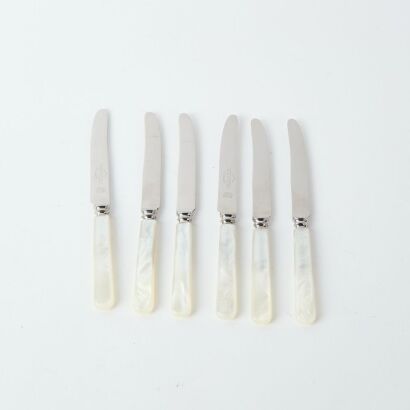 A Set of Six Pearl Handled Small Luncheon Knives by Viners Sheffield, England