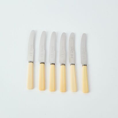 A Set of Six Bone Handled Knives by Bennet & Heron Sheffield, England