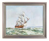 Oil on Board Maurice Forester, The Bounty Running North, 1979