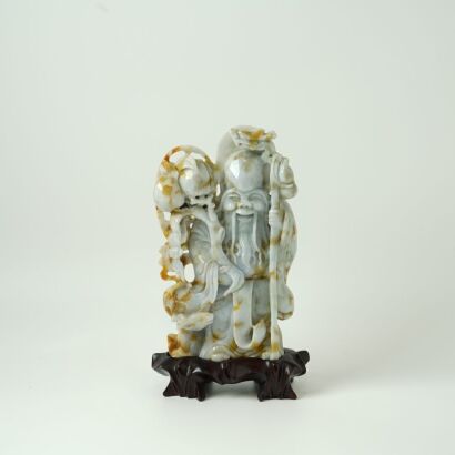 A Chinese 20th Century Jade ' Shouxing' (God of Longevity) Ornament