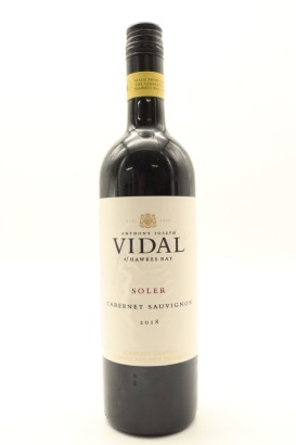 (1) 2018 Vidal Estate Soler Cabernet Sauvignon, Gimblett Gravels
