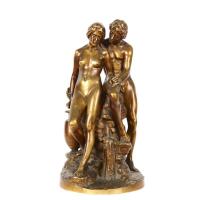 The Seated Lovers Bronze by Reinhold Boltzig