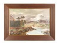 Artist Unknown - Scottish Highland Scene with Cattle and Lake