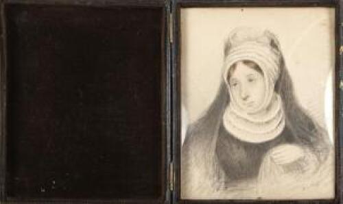 Small Framed Pencil Sketch of a Woman