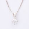 18ct White Gold / .50ct Diamond Solitaire Pendant on 45cm Curb Chain