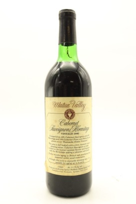 (1) 1982 Matua Valley Cabernet Sauvignon / Hermitage, Auckland (TS)