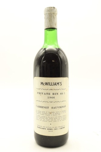 (1) 1966 McWilliam's Private Bin 66/1 Cabernet Sauvignon, Napier (US)