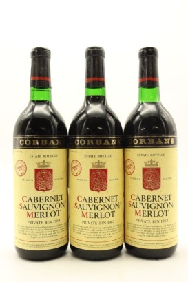 (3) 1983 Corbans Private Bin Cabernet Sauvignon/ Merlot, Henderson Valley (TS)