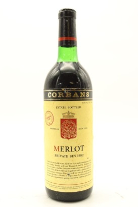 (1) 1982 Corbans Private Bin Merlot, Henderson Valley (TS)