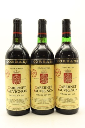 (3) 1981 Corbans Private Bin Cabernet Sauvignon, Henderson Valley