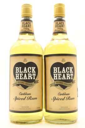 (2) Black Heart Spiced Rum, The Caribbean, 37.5% ABV, 1000ml