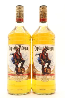 (2) Captain Morgan Original Spiced Caribbean Gold Rum, Puerto Rico, 35% ABV, 1000ml