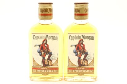 (2) Captain Morgan Original Spiced Caribbean Gold Rum, Puerto Rico, 35% ABV, 200ml
