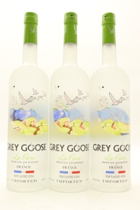 (3) Grey Goose 'La Poire' Pear Flavored Vodka, France, 40% ABV, 1000ml