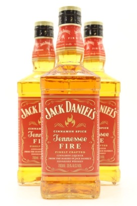 (3) Jack Daniel's Tennessee Fire Cinnamon Spice Liqueur, Tennessee, 35% ABV, 700ml