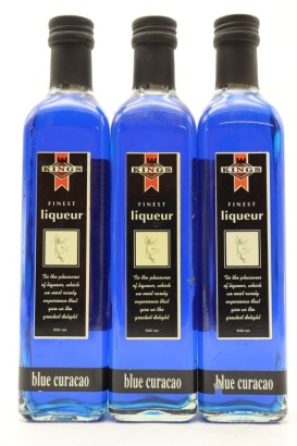 (3) Kings Blue Curacao Finest Liqueur, 21% ABV, 500ml