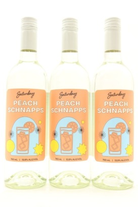 (3) Saturdays Peach Schnapps, New Zealand, 13.9% ABV