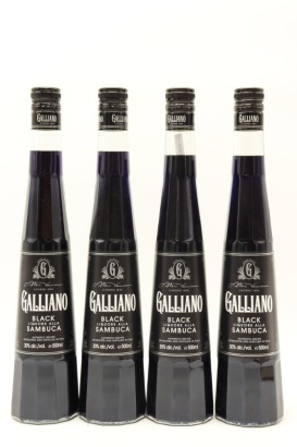 (4) Galliano Black Liquore alla Sambuca, Italy, 30% ABV, 500ml