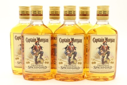 (6) Captain Morgan Original Spiced Caribbean Gold Rum, Puerto Rico, 35% ABV, 375ml