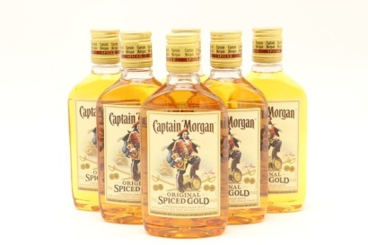 (6) Captain Morgan Original Spiced Caribbean Gold Rum, Puerto Rico, 35% ABV, 375ml