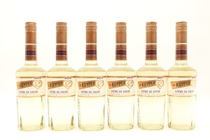 (6) De Kuyper Creme de Cacao White Liqueur, 24% ABV, 700ml