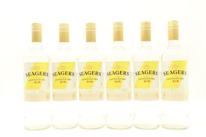 (6) Seagers Classic Distilled Dry Gin, England, 37.5% ABV, 1000ml