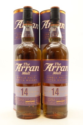 (2) The Arran Malt Distillery 'Pure by Nature' 14 Year Old Single Malt Scotch Whisky, 46% ABV (GB)