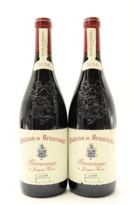 (2) 2014 Chateau de Beaucastel Chateauneuf-du-Pape Grand Cuvee Hommage a Jacques Perrin, Rhone [RP97]